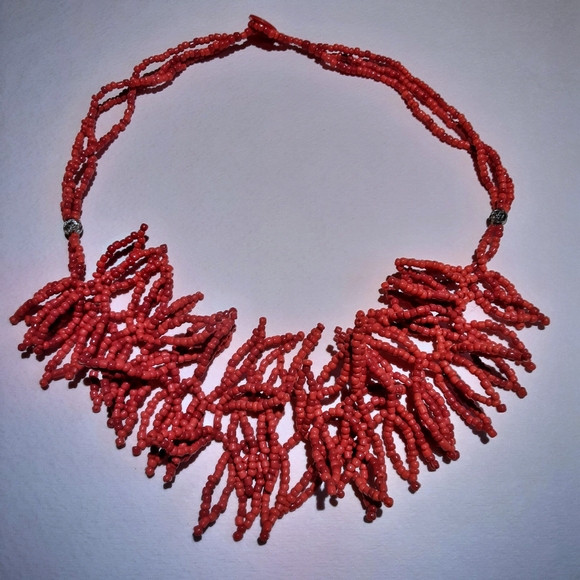 Handmade Jewelry - Nemo Coral Seed Beaded Necklace